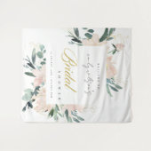 ZACHTE ROZE FLORALE WATERVERF BRUIDSSHOWER WELKOM WANDKLEED (Voorkant (horizontaal))