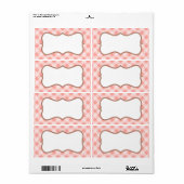 Zachte Roze Gingham-labels Etiket (Full Sheet)