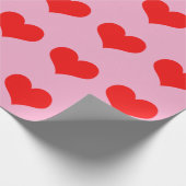 Zachte Roze Hart Aangepaste Valentijnsdag Bruiloft Cadeaupapier (Hoek)