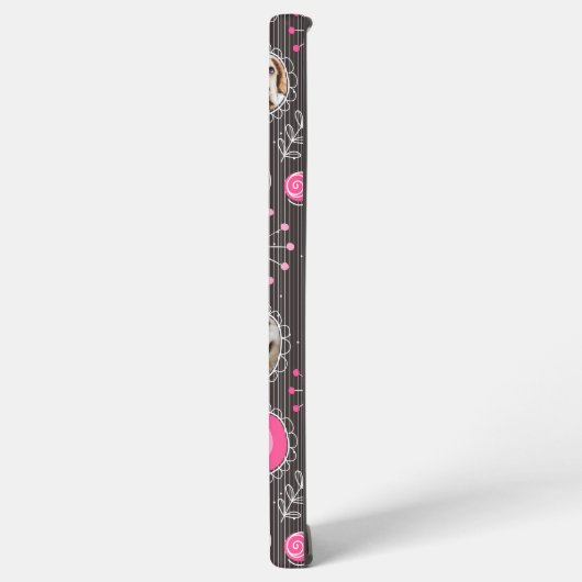 Zachte Roze Hart en Bloem Hondenmoeder Fotocollage Samsung Galaxy Hoesje (Linkerkant)