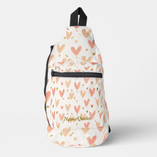 Zachte Roze Harten Naadloos Patroon Sling Bag