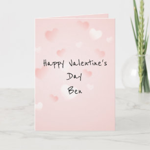Zachte roze harten voor de dag van de liefde feestdagen kaart