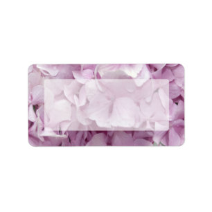 Zachte Roze Hydrangea Flowers Etiket