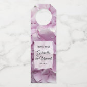 Zachte Roze hydrangea Flowers Weddenschap Flessenhanger (Voorkant)