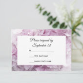 Zachte Roze hydrangea Wedding RSVP Response Kaart (Staand voorkant)