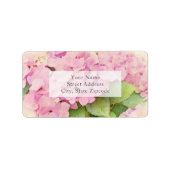 Zachte Roze hydrangeas Etiket (Voorkant)