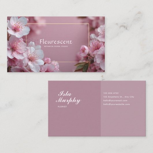 Zachte Roze Kersenbloesem Modern Bokeh Visitekaartje (Voorkant / Achterkant)