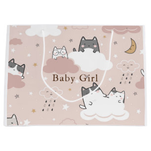 Zachte Roze Kitten Patroon Groot Cadeauzakje