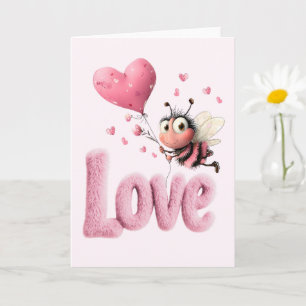 Zachte Roze Liefde Hart Ballon Ontwerp met een Cut Kaart