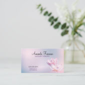 Zachte Roze Lotus Serene Gradient Massage Therapie Visitekaartje (Staand voorkant)