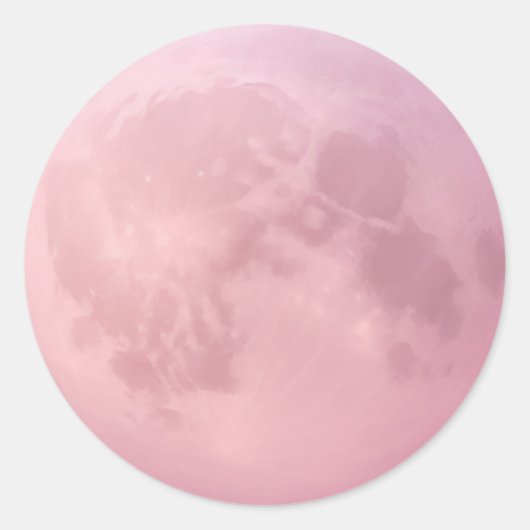 Zachte Roze Maan Emoji Ronde Sticker (Voorkant)