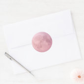 Zachte Roze Maan Emoji Ronde Sticker (Envelop)