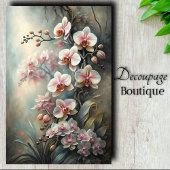 Zachte Roze Orchidee Cascade Elegantie Decoupage Tissuepapier
