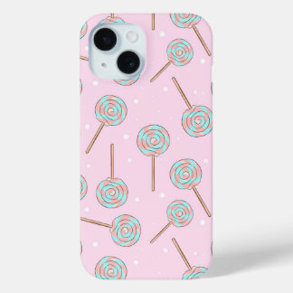 Zachte Roze Pastel Lollypop Naadloos Patroon