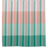 Zachte Roze Perzik Amber Yucca en Arbor Green Tran Douchegordijn (Voorkant)