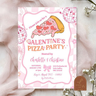 Zachte Roze Retro Galentine's Meisjes Feest Uitnod Kaart
