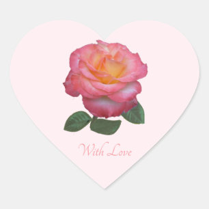 Zachte Roze Roos Met Liefde Sticker