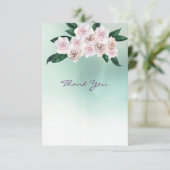 Zachte roze roze bloesems Weddenschap Dank je Bedankkaart