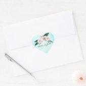 Zachte roze roze bloesems Weddenschap Hart Sticker (Envelop)