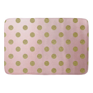 Zachte Roze Roze Gouden Glitter Glam Stippen Schat Badmat