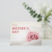 Zachte Roze Roze Moederdag Briefkaart (Staand voorkant)
