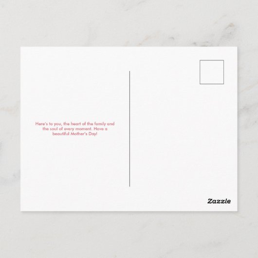 Zachte Roze Roze Moederdag Briefkaart (Achterkant)