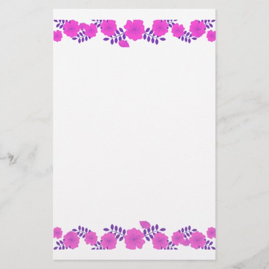 Zachte roze roze roze langwerpige rand briefpapier (Voorkant)