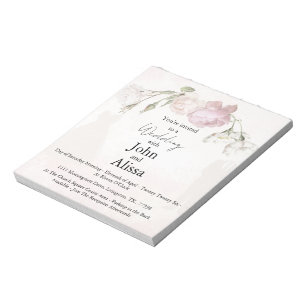 Zachte Roze Rozen & Bruid en Bruidegom Collectie Notitieblok