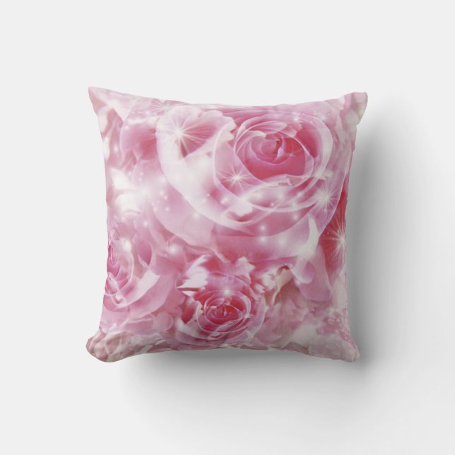 Zachte roze rozen kussen (Voorkant)