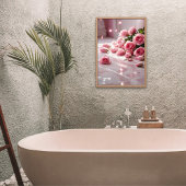 Zachte roze rozen poster