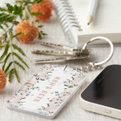 Zachte roze Rozen, speciaal gepersonaliseerd Sleutelhanger (Voorkant Rechts)