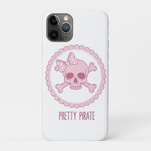 Zachte Roze Schedel met Strik en Kruisbeenderen De iPhone 11 Pro Hoesje