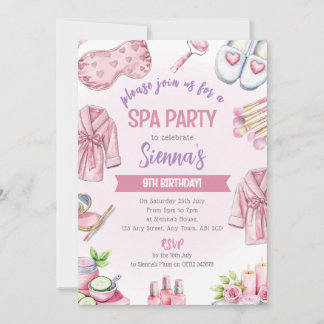 Zachte Roze Spa Feest Uitnodiging - Ontspan & Verw