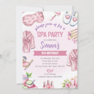 Zachte Roze Spa Feest Uitnodiging - Ontspan & Verw