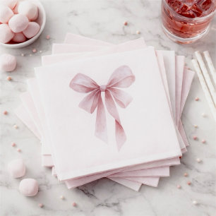 Zachte Roze Strik Meisje Baby Shower Servet