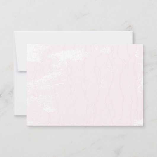 zachte roze textuur met gescheurde rand begrenzing RSVP kaartje (Achterkant)