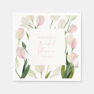 Zachte Roze Tulp Bruidsuitnodiging Servet
