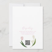 Zachte Roze Tulp QR Code Bruidsuitnodiging Kaart (Achterkant)