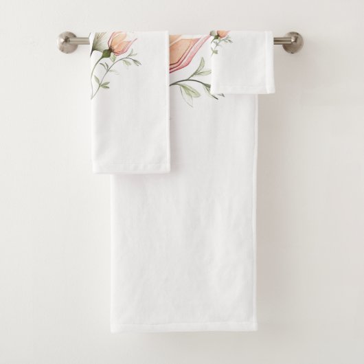 "Zachte roze tulpen" Patroonontwerp badhanddoek se Bad Handdoek (Insitu)