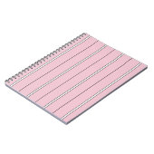 Zachte Roze Verticale Streeppatroon Minimaal Notitieboek (Linkerzijde)
