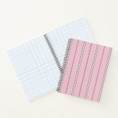 Zachte Roze Verticale Streeppatroon Minimalistisch Notitieboek (Binnen)