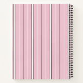 Zachte Roze Verticale Streeppatroon Minimalistisch Notitieboek (Achterkant)