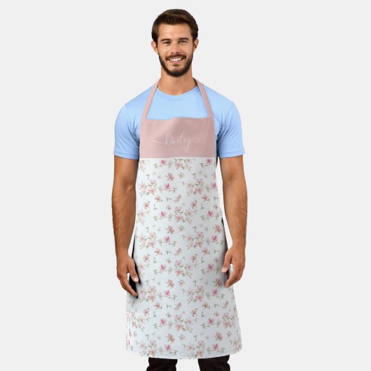 Zachte roze Waterverf ventilator Schort (Gedragen)