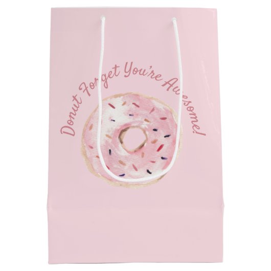 Zachte roze Waterverf Vergeet niet dat je Geweldig Medium Cadeauzakje (Achterkant)