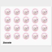 Zachte roze Waterverf wildflower promotie Ronde Sticker (Vel)