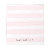 Zachte roze witte strepen Waterverf Notitieblok (Voorkant)