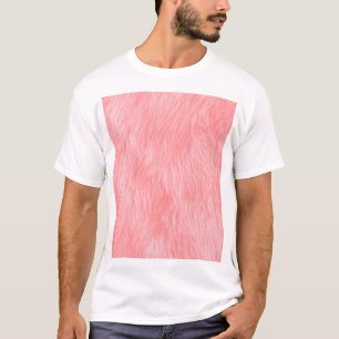 Zachte roze wollen bonttextuur t-shirt