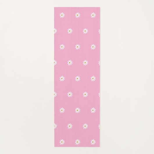 Zachte Roze Yoga Mat met Bloeiende Bloem Print (Voorkant)
