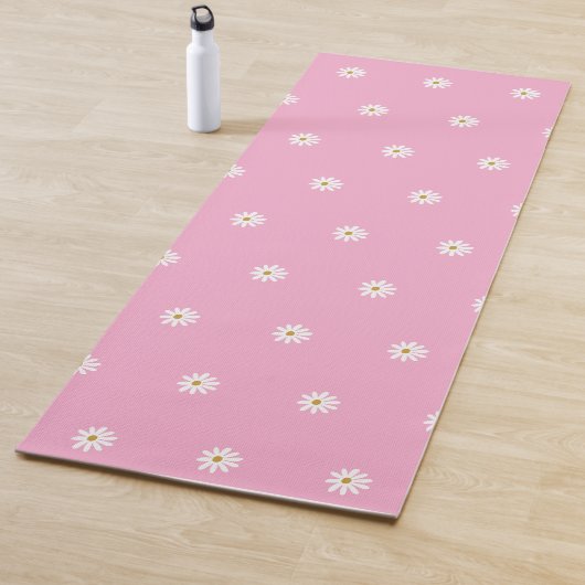 Zachte Roze Yoga Mat met Bloeiende Bloem Print (In situ)