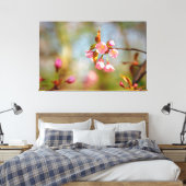 Zachte Roze Zachte Kersenbloesem in de Lente Canvas Afdruk (Insitu (Slaapkamer))